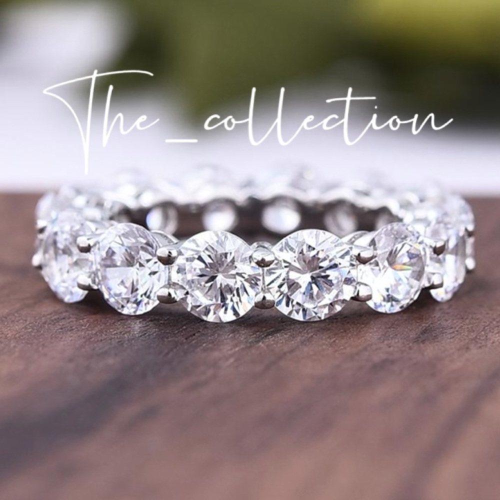 CLASSIC ETERNITY ROUND DIAMOND IN STERLING SILVER - Picture 2 of 6